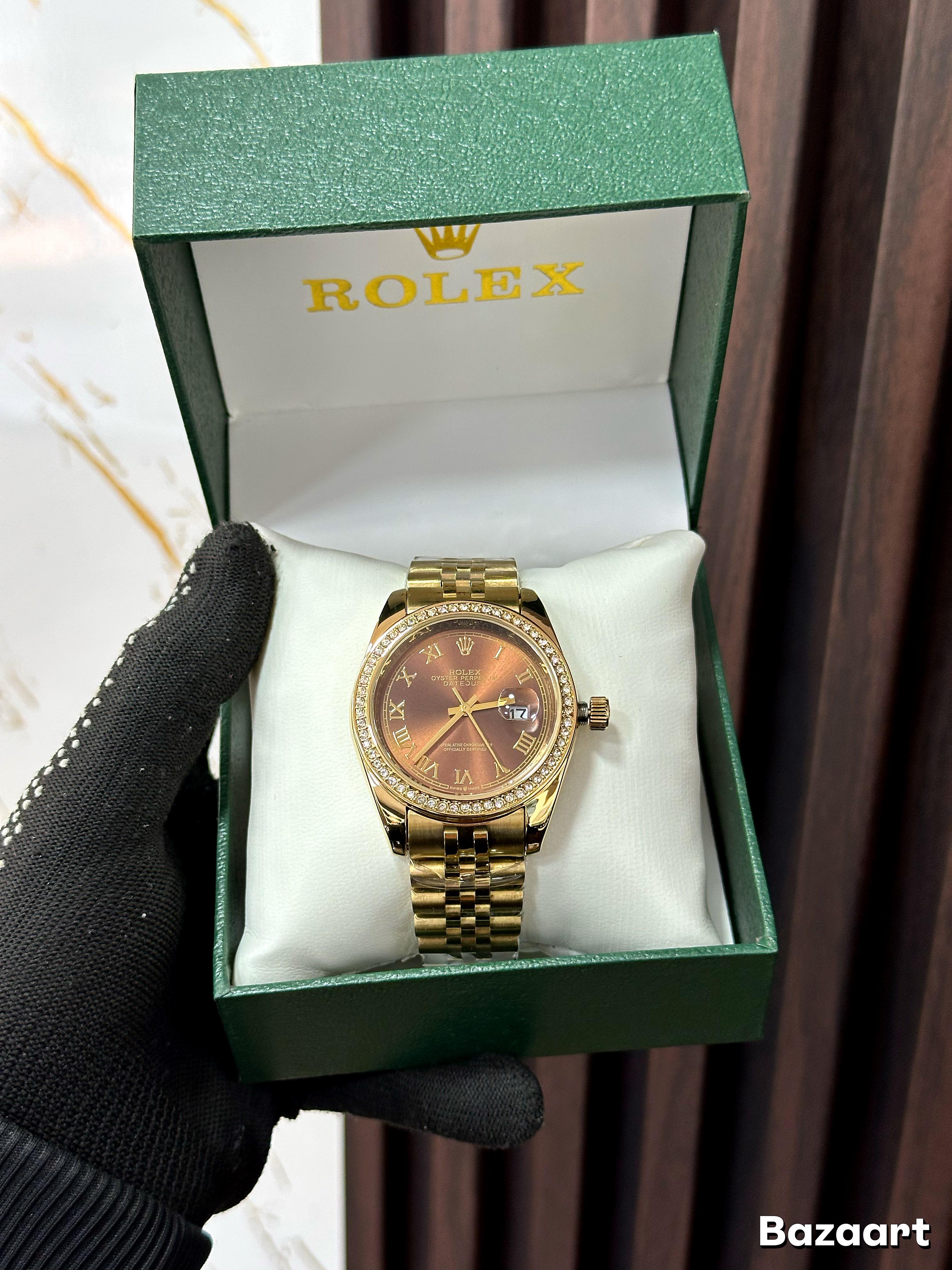 RELOJ ROLEX FONDO MARRON
