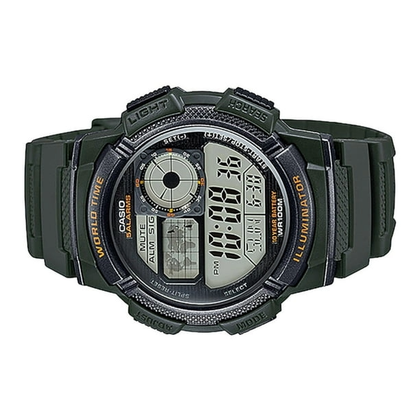RELOJ CASSIO WORLD TIME VERDE