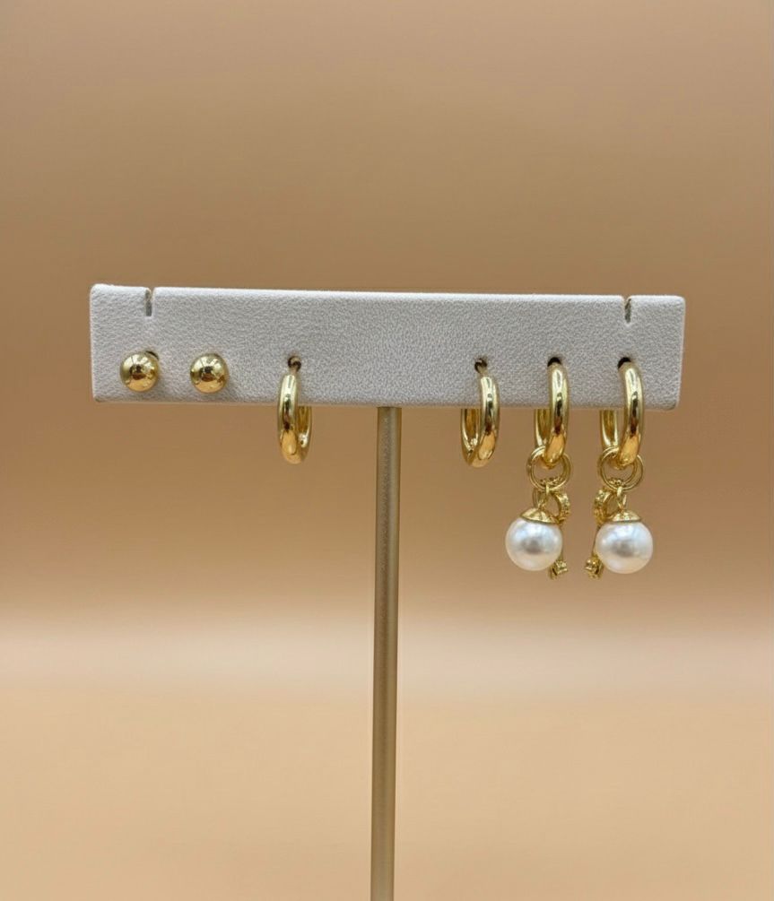 ARETES LAMINADOS EN ORO 14K