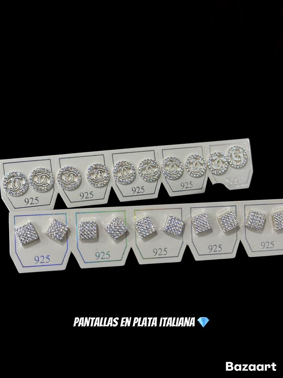 ARETES PLATA CON DIAMANTES