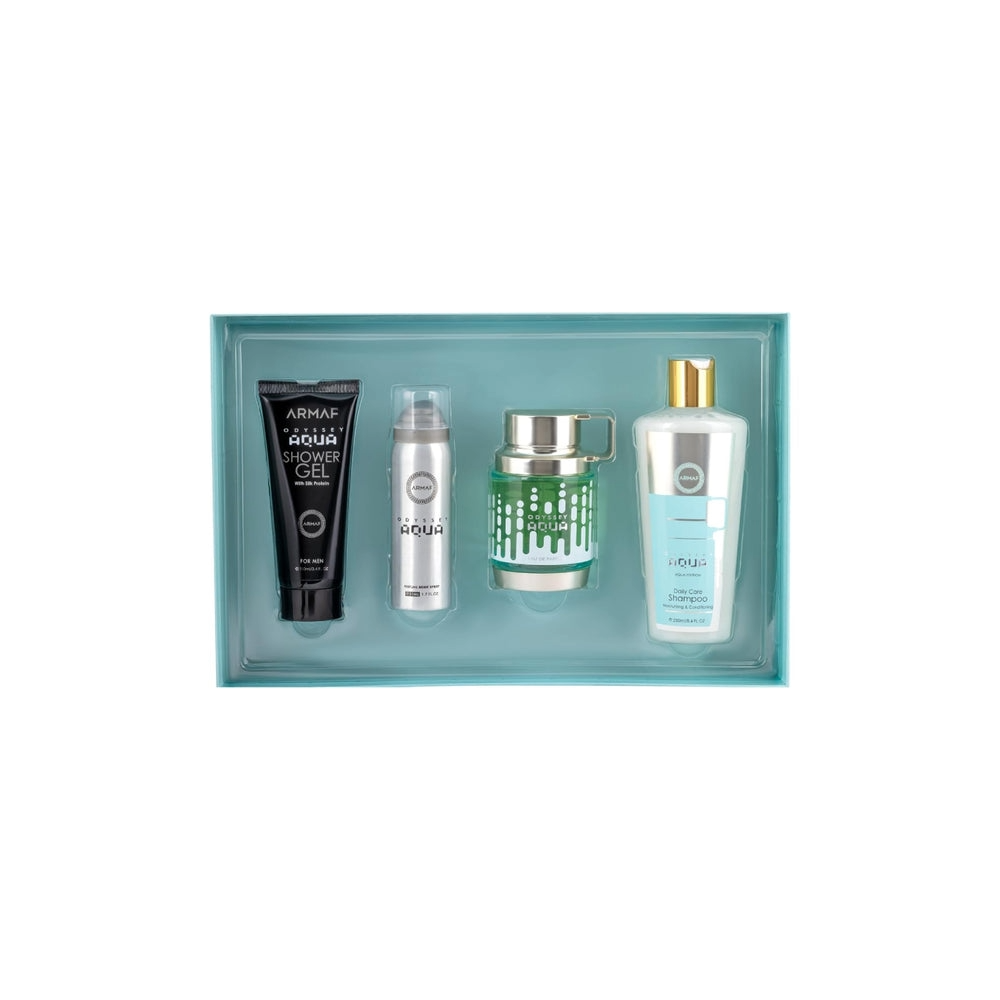 SET ODYSSEY AQUA 3.4 OZ 4PC EDP MEN